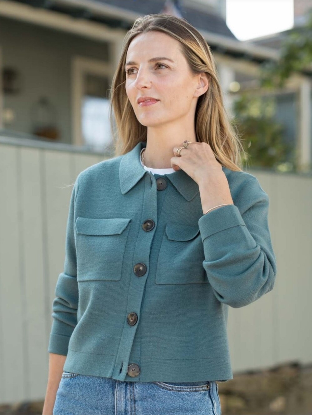 Sézane Betty Cardigan, Bottle Green, Size XXL.